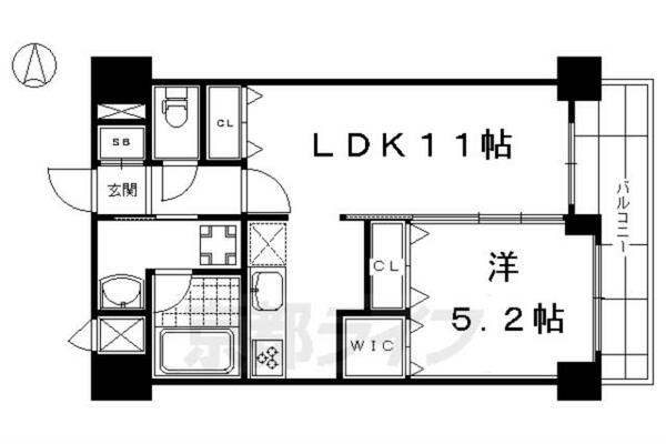 京都府京都市下京区堀川通五条下る柿本町(賃貸マンション1LDK・7階・40.04㎡)の写真 その2