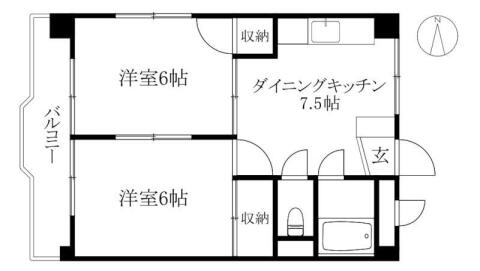 ホワイトガーデン 303｜愛媛県松山市天山２丁目(賃貸マンション2DK・3階・38.88㎡)の写真 その2