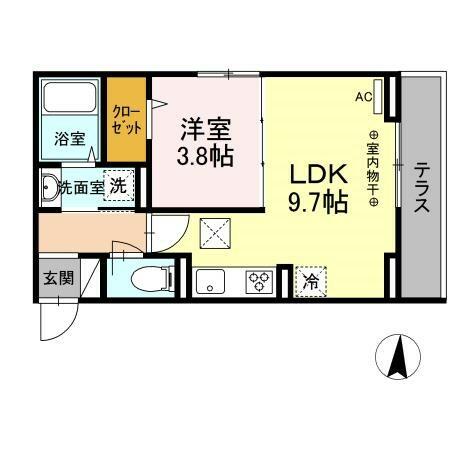 神奈川県大和市中央林間４丁目(賃貸アパート1LDK・1階・33.52㎡)の写真 その2