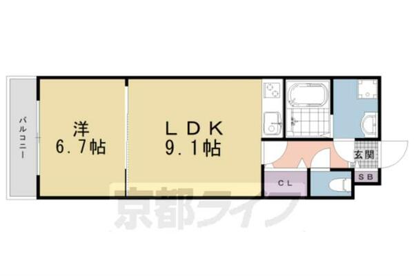 京都府京都市南区八条通大宮西入八条町(賃貸マンション1LDK・3階・34.85㎡)の写真 その2