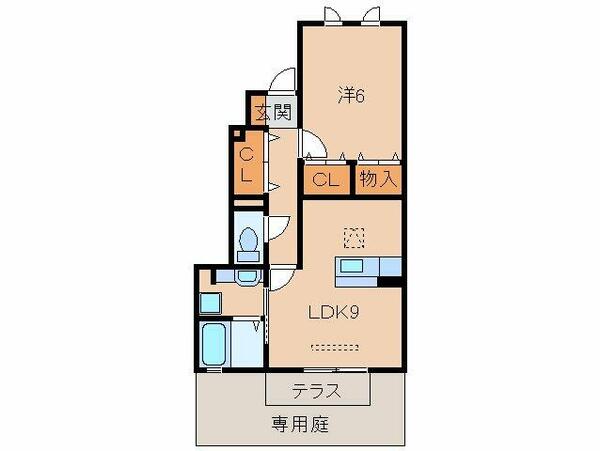 Ｄ－ｒｏｏｍシルクマム｜和歌山県和歌山市布引(賃貸アパート1LDK・1階・40.53㎡)の写真 その2