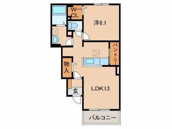 和歌山県和歌山市加納(賃貸アパート1LDK・1階・45.77㎡)の写真 その2