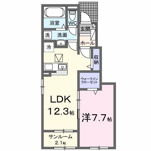 グランデフォルテ橋本Ⅱ｜和歌山県橋本市神野々(賃貸アパート1LDK・1階・50.14㎡)の写真 その2