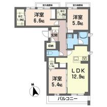 ラ・ファミーユ 00303 ｜ 埼玉県蕨市北町４丁目（賃貸マンション3LDK・3階・75.34㎡） その2