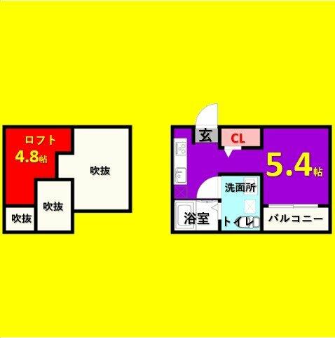 ロッカフォルテ｜愛知県名古屋市中村区本陣通５丁目(賃貸アパート1R・1階・22.28㎡)の写真 その2