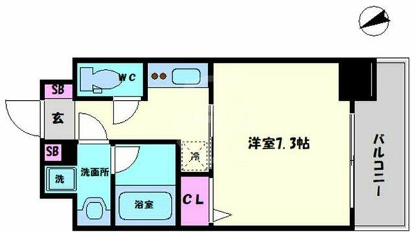 ワールドアイ大阪ドームシティ｜大阪府大阪市西区千代崎２丁目(賃貸マンション1K・10階・25.53㎡)の写真 その2