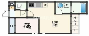 熊本県熊本市北区黒髪５丁目(賃貸アパート1LDK・2階・27.40㎡)の写真 その2