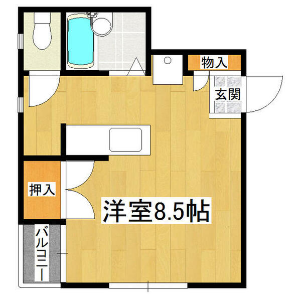 八番館 101｜茨城県つくば市柴崎(賃貸アパート1R・1階・27.33㎡)の写真 その2