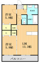 グランディール小山　Ⅱ 102 ｜ 熊本県熊本市東区小山２丁目（賃貸マンション2LDK・1階・59.80㎡） その2