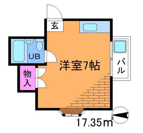 ＡＫハイツ 0008｜東京都調布市東つつじケ丘１丁目(賃貸アパート1R・2階・17.35㎡)の写真 その2