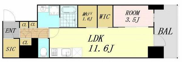 コンフォリア・リヴ北久宝寺Ｑ｜大阪府大阪市中央区北久宝寺町１丁目(賃貸マンション1SLDK・15階・45.27㎡)の写真 その2