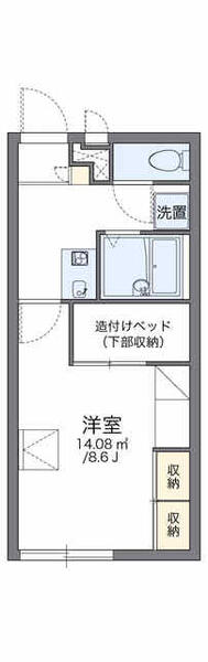 レオパレスエシャロット 107｜山形県米沢市西大通２丁目(賃貸アパート1K・1階・23.18㎡)の写真 その2