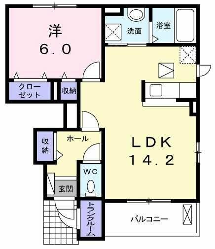 エスパシオ｜東京都あきる野市雨間(賃貸アパート1LDK・1階・48.91㎡)の写真 その2