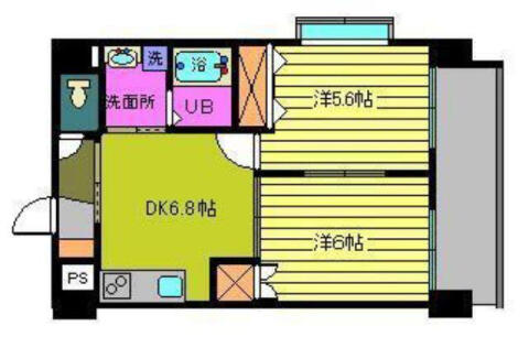 エクセレント　ガーデン 802｜愛媛県松山市柳井町１丁目(賃貸マンション2DK・8階・42.12㎡)の写真 その2