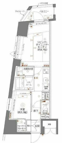 ＺＯＯＭ三鷹 401｜東京都三鷹市上連雀４丁目(賃貸マンション1LDK・4階・33.69㎡)の写真 その2