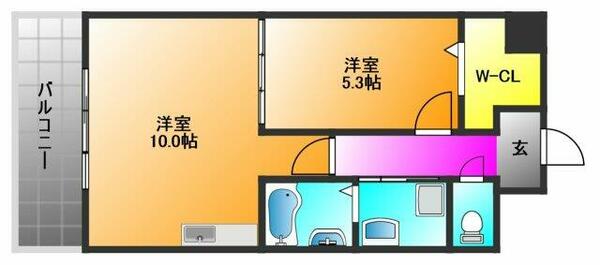 ソレイユ中央｜福岡県久留米市中央町(賃貸マンション1LDK・3階・40.80㎡)の写真 その2