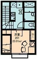東京都東久留米市下里５丁目(賃貸アパート1K・2階・23.01㎡)の写真 その2