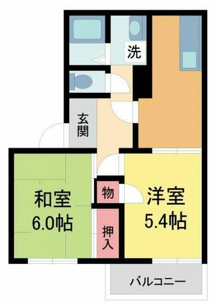 フレグランス宝塚Ⅰ｜兵庫県宝塚市旭町２丁目(賃貸アパート2DK・2階・42.72㎡)の写真 その2