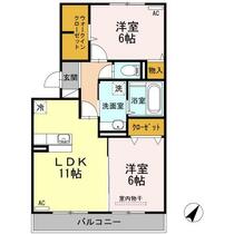 モンブランＢ  ｜ 新潟県新潟市東区中野山７丁目（賃貸アパート2LDK・2階・58.07㎡） その2