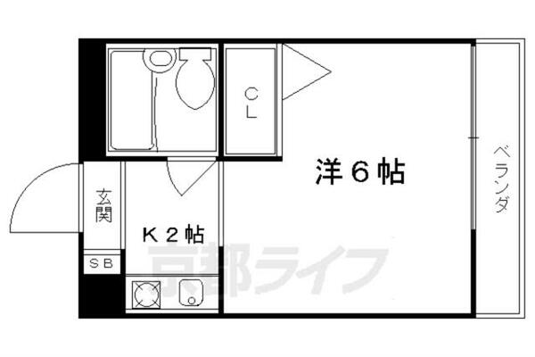 ＫＩＮＤ（ＥＮ）Ⅱ 208｜京都府京都市右京区西京極堤下町(賃貸マンション1K・2階・15.39㎡)の写真 その2