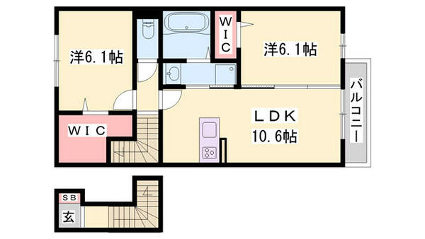 メゾンベルハープ 202｜兵庫県加古郡播磨町本荘２丁目(賃貸アパート2LDK・2階・59.57㎡)の写真 その2