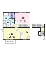 アンクルール　Ａ・Ｂ棟 B201 ｜ 愛媛県松山市竹原４丁目（賃貸アパート1LDK・2階・42.78㎡） その2