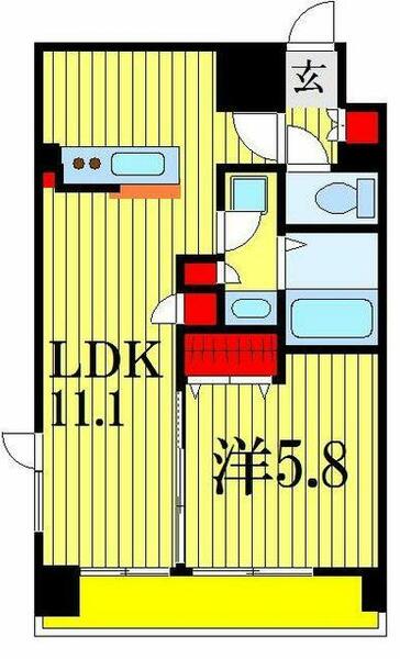 東ビル 501｜千葉県千葉市中央区市場町(賃貸マンション1LDK・5階・44.20㎡)の写真 その2