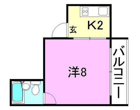 緑町ハイツ 403｜愛媛県松山市緑町１丁目(賃貸マンション1K・4階・24.29㎡)の写真 その2