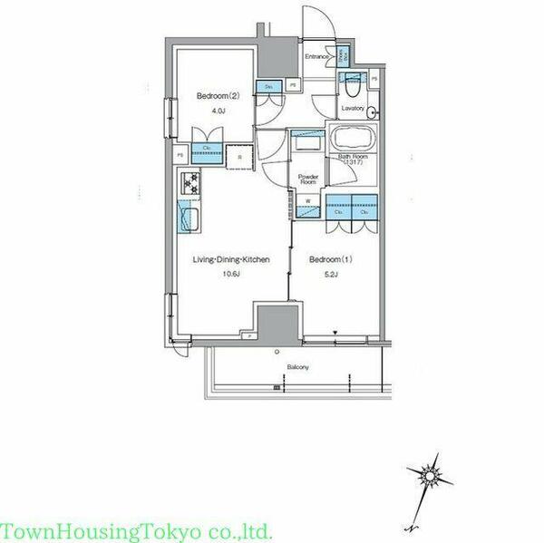 ルフォンプログレ渋谷ヒルトップ 907｜東京都目黒区青葉台４丁目(賃貸マンション2LDK・9階・47.06㎡)の写真 その2