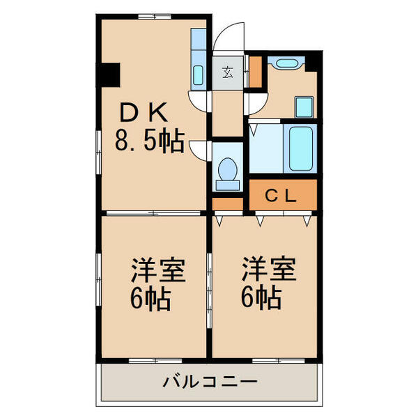 Ｒグレイスマンション｜鹿児島県鹿屋市寿８丁目(賃貸マンション2DK・2階・42.00㎡)の写真 その1