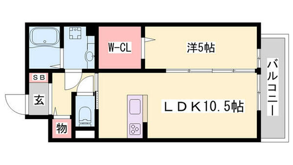 兵庫県三木市末広２丁目(賃貸アパート1LDK・1階・41.67㎡)の写真 その2