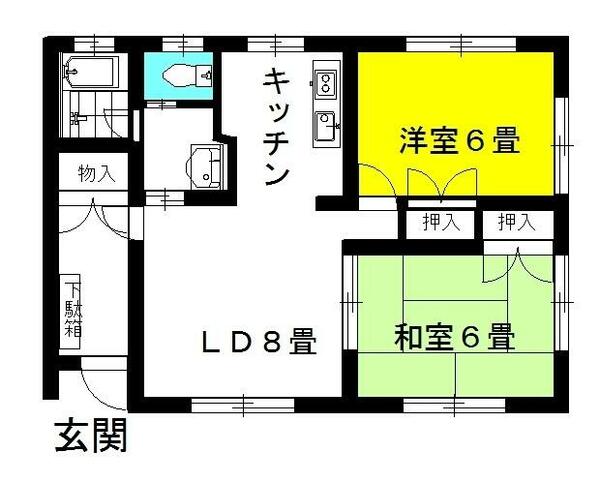 レジデンス・昴 8｜茨城県神栖市知手中央９丁目(賃貸一戸建2LDK・--・55.07㎡)の写真 その2