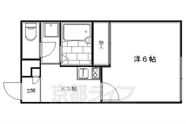 レオパレス宝ヶ池 103｜京都府京都市左京区岩倉中大鷺町(賃貸アパート1K・1階・20.28㎡)の写真 その2