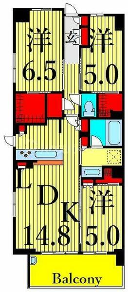 ドゥーエ町屋｜東京都荒川区町屋８丁目(賃貸マンション3LDK・5階・73.20㎡)の写真 その2