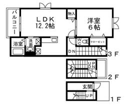 メゾン・ド・エスポワールＡ 303 ｜ 福岡県北九州市八幡西区三ケ森２丁目（賃貸アパート1LDK・3階・53.00㎡） その2