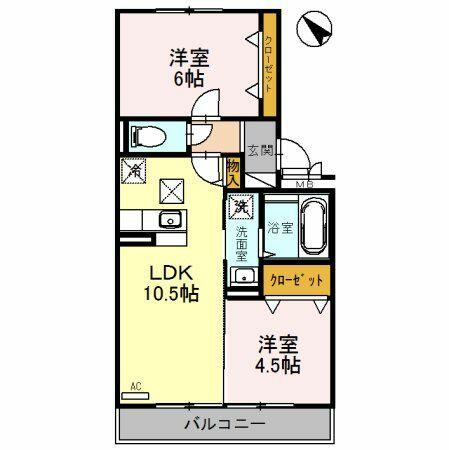 埼玉県吉川市美南１丁目(賃貸アパート2LDK・1階・49.60㎡)の写真 その2