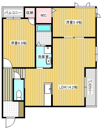兵庫県加古川市平岡町新在家(賃貸マンション2LDK・2階・60.59㎡)の写真 その2