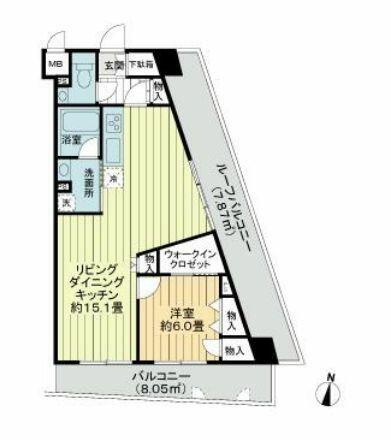 東京都杉並区阿佐谷南１丁目(賃貸マンション1LDK・6階・49.76㎡)の写真 その2