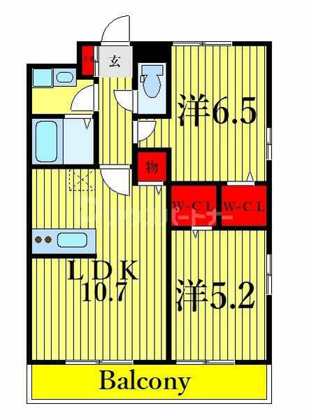 コンフォール瑞江Ｖ 203｜東京都江戸川区南篠崎町４丁目(賃貸アパート2LDK・2階・52.80㎡)の写真 その2