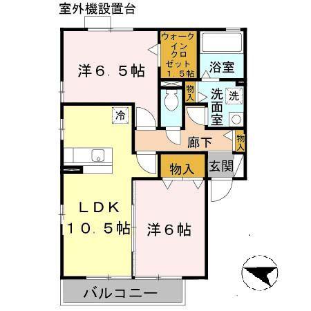 兵庫県たつの市御津町苅屋(賃貸アパート2LDK・2階・57.93㎡)の写真 その2