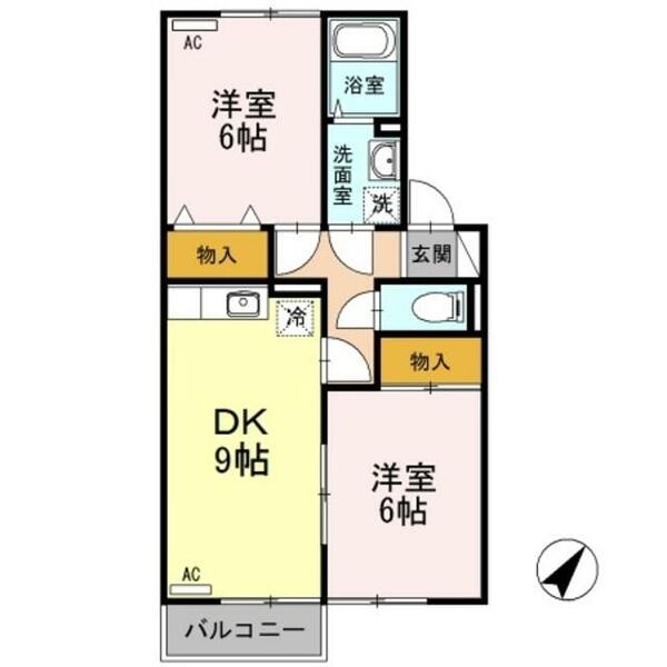 ウィンベル 102｜新潟県新潟市中央区大島(賃貸アパート2DK・1階・50.12㎡)の写真 その2