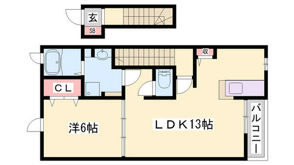 エスペランサ中仁野２ 203｜兵庫県姫路市香寺町中仁野(賃貸アパート1LDK・2階・46.90㎡)の写真 その2