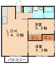 福岡県飯塚市潤野（賃貸アパート2LDK・2階・52.99㎡） その2