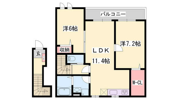 兵庫県西脇市野村町(賃貸アパート2LDK・2階・59.34㎡)の写真 その2