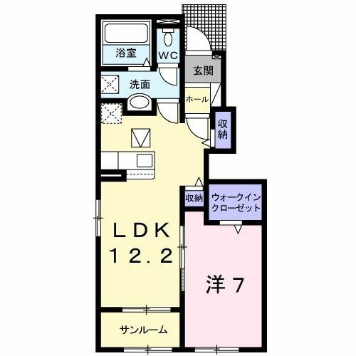 千葉県香取市八日市場(賃貸アパート1LDK・1階・50.08㎡)の写真 その2