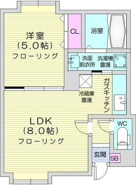 北海道札幌市中央区南六条西２３丁目(賃貸アパート1LDK・2階・32.80㎡)の写真 その2