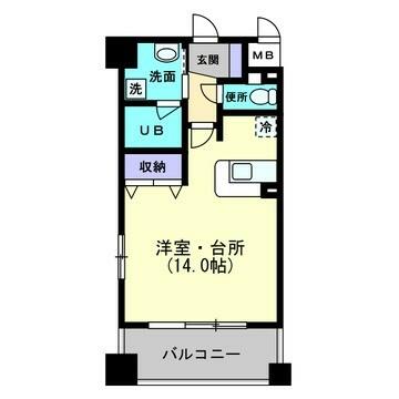 愛媛県松山市二番町１丁目(賃貸マンション1K・8階・35.67㎡)の写真 その2