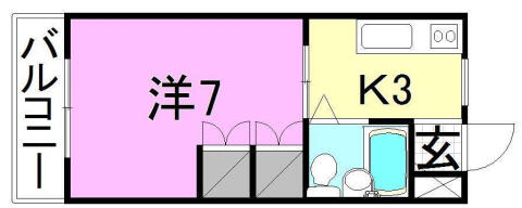 八束ハイツ 207｜愛媛県松山市土居田町(賃貸マンション1K・2階・20.00㎡)の写真 その2