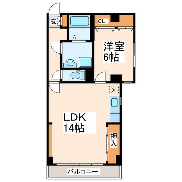 熊本県熊本市中央区南熊本５丁目(賃貸マンション2DK・3階・53.10㎡)の写真 その2