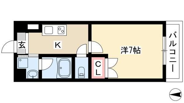 アールズタワー池下西 402｜愛知県名古屋市千種区仲田２丁目(賃貸マンション1K・4階・24.96㎡)の写真 その2